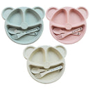 Baby bowl+spoon + fork Feeding Food Tableware Cartoon Panda Kids Dishes Bab O9P3