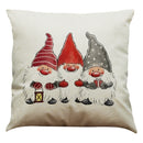 Retro Christmas Print Pillow Case Linen Pillowslip Sofa Cushions Cover (A)