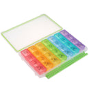 28 Grids Rainbow 7 Days Tablet Pill Box Holder Medicine Storage Container C BX