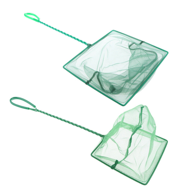 Set of 2, Aquarium Fish Tank Square Shrimp Small Betta Tetra Fish Net 10 & 6