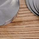 6 pcs Stainless Steel Home Hotel Bar Decor Mat Round Coaster Set with Holder