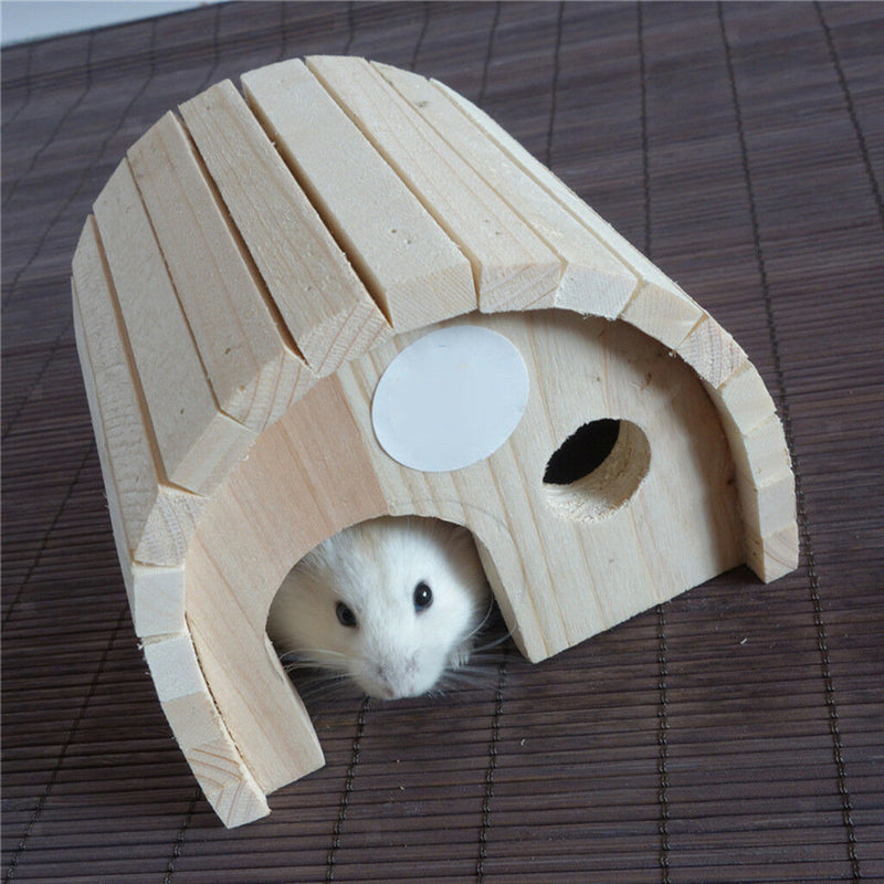 Hamster House Cage Wooden Bed Small Guinea Pig Squirrel Gerbil Nest Toys
