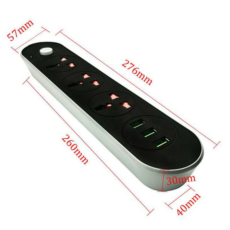 USB Power Socket European Plug  3-Port USB Charger 3 M Universal Cabl Hn