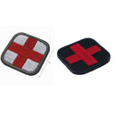 2 x First Aid Red Cross Embroidered Hook & Loop Patch Badge White and Black