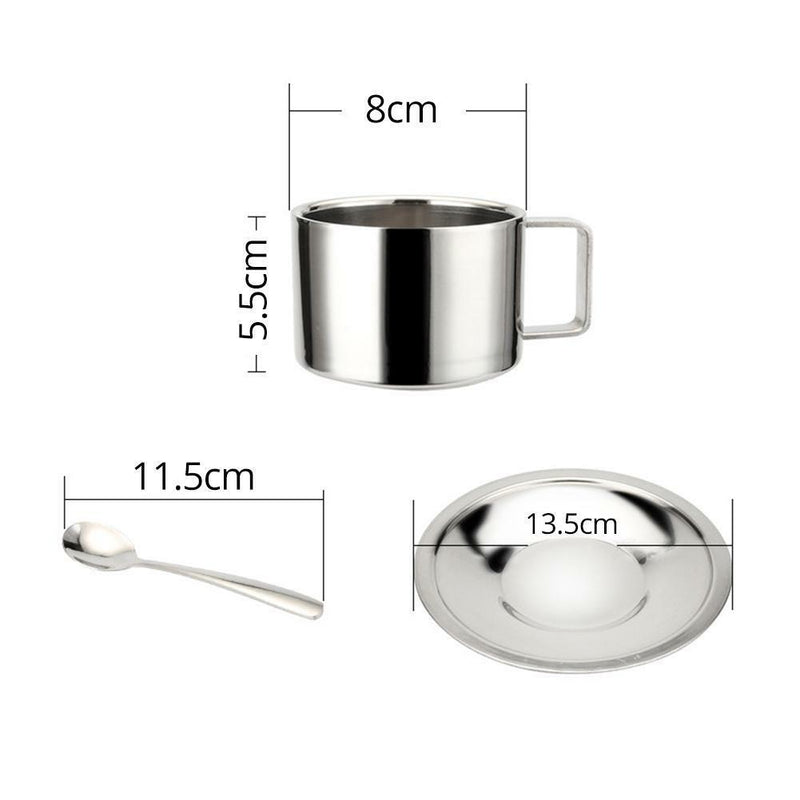 Stainless Steel Coffee Tea Mug Cup Set Camping Travel Outdoor Drinking Picnic