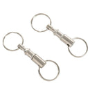 2 pieces Removable Double Keychains Iron nickel double detachable keychain  R8W1