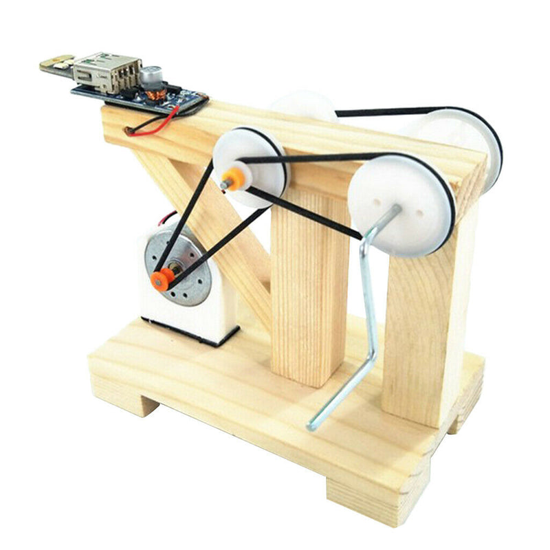 DIY Hand Crank Generator , Kids Student Science Educational Learning Electronic