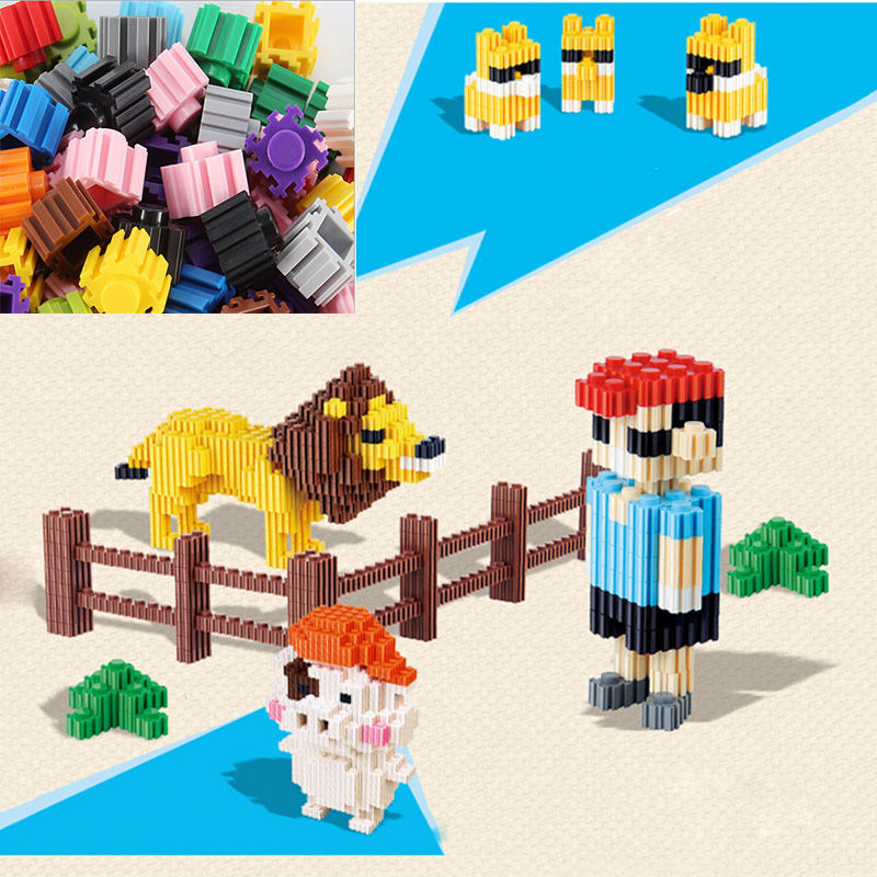 200X Plastic Children Kids Puzzle Building Blocks Bricks Educational ToyGifts Z