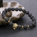 Natural weathering /volcanic/azurite agate Stone Beads leopard Head Bracelet Top