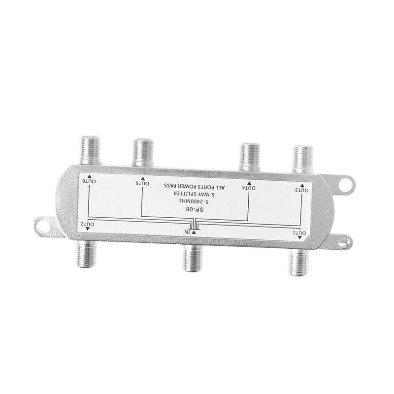 6 Way Splitter Satellite Antenna TV 5-2400MHz Coax Cable HDTV