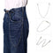 75cm Unisex Fashion Rock Punk Style Jeans Metal Pants  Hip-hop Key Chain Sil- Kw