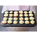 Mini Muffin Pan 24 Cup Nonstick Carbon Steel Cupcake Pan Baking Tray Black