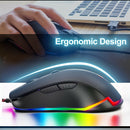V6 Gaming Mouse 6 Button USB Wired LED Breathing 1000/1500/2000/3000/4000 DPI