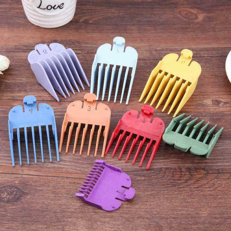 8pcs/Set Cutting Hair Clipper Premium Guides Combs Metal Color Universal N3N1