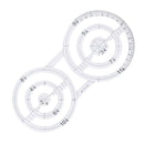 Template Thick DIY Patchwork Acrylic Measuring Tool Double Circle Sewing Ruler