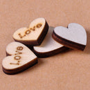 50x Wooden Love Hearts Wedding Charms Craft Scrapbook Card Embellishment 17*4mm