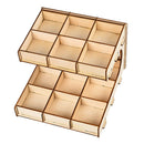 DIY Wooden Paint Rack Ink Storage Organizer 2-layer 15-grid