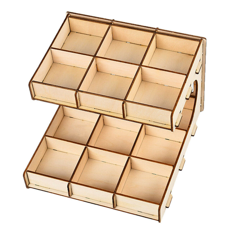 DIY Wooden Paint Rack Ink Storage Organizer 2-layer 15-grid