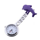 Purple Dolphin Quartz Movement Nurse Brooch Fob Tunic Pocket Watch [Watch]