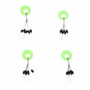 100 Pcs Mini 6 in 1 Black Plastic Oval Fishing Bobber 5mm x 2.5mm