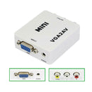 VGA to AV RCA Composite Converter Adapter Box with Audio PC to TV White