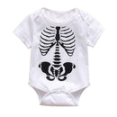 Summer Short Sleeve Baby Bone Print Romper O-neck Solid Jumpsuit (3-6M)