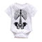 Summer Short Sleeve Baby Bone Print Romper O-neck Solid Jumpsuit (3-6M)