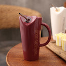 Novelty Ceramic Cup with Straw Personality Kitchen Coffee Mug Creative Tea