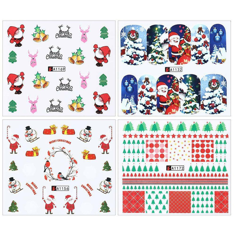 48Pcs Christmas Nail Art Water Decals, Nail Stickers, Nail Decals, Snowflakes