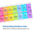7 Day Weekly 14 Compartment Pill Box Medicine Tablet Storage Organizer Case