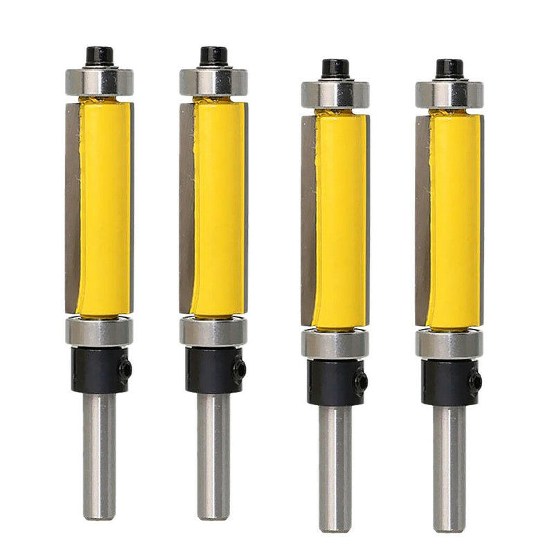 4x Carbide Flush Trim Router Bit 1/4" Shank 1/2" Woodworking Power Tool 38mm