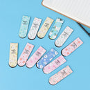 6pcs/set Colored flowers magnetic bookmarks stationery double sided bookmark 3C