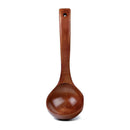 2pcs Wooden Spoon Scoop Cooking Soup Measuring Spoons Table Serve Scoop Ladle