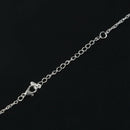 Women Fashion Rhinestone Cat Ear Stud Earrings Necklace Jewelry Set Q7C4