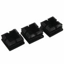 Square Table Chair Leg Tube Pipe Feet Insert Cap 25mmx25mm 20pcs Black