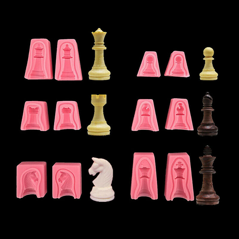 12pcs/set International Chess King Queen Knight Rook Pawn Bishop Fondant Molds
