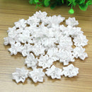40x Crystal Rhinestone Decoration Satin Ribbon Flower Applique Craft White Color