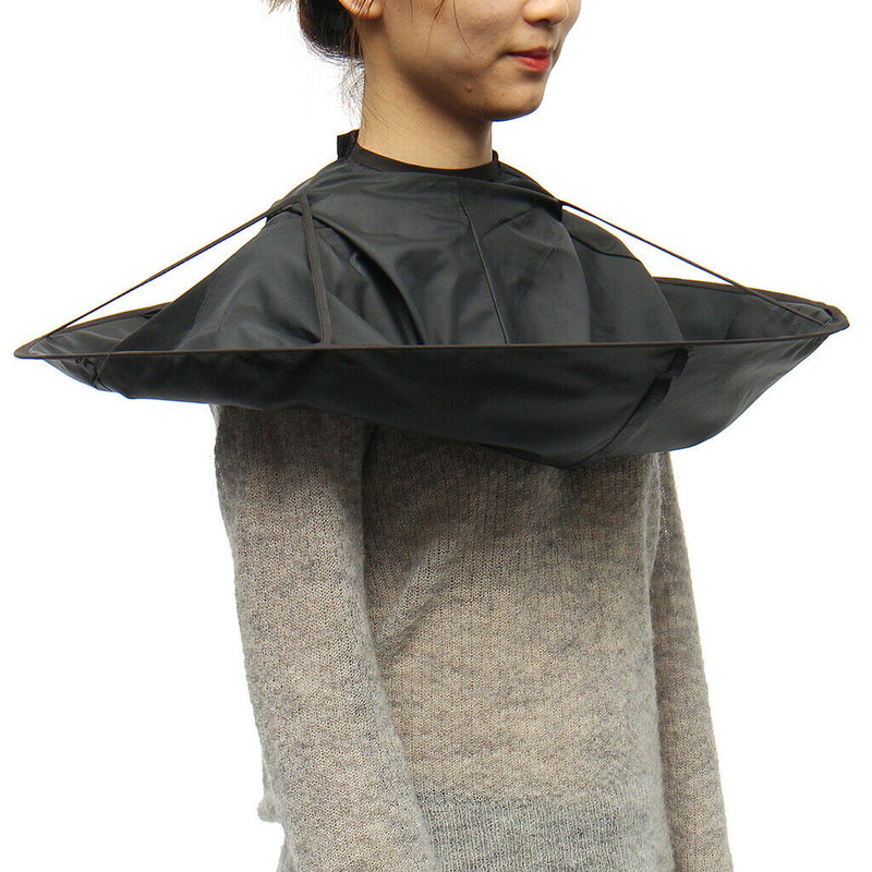 DIY Hair Cutting Cape Hairdressing Umbrella Cloak Salon Barber Black 60cm