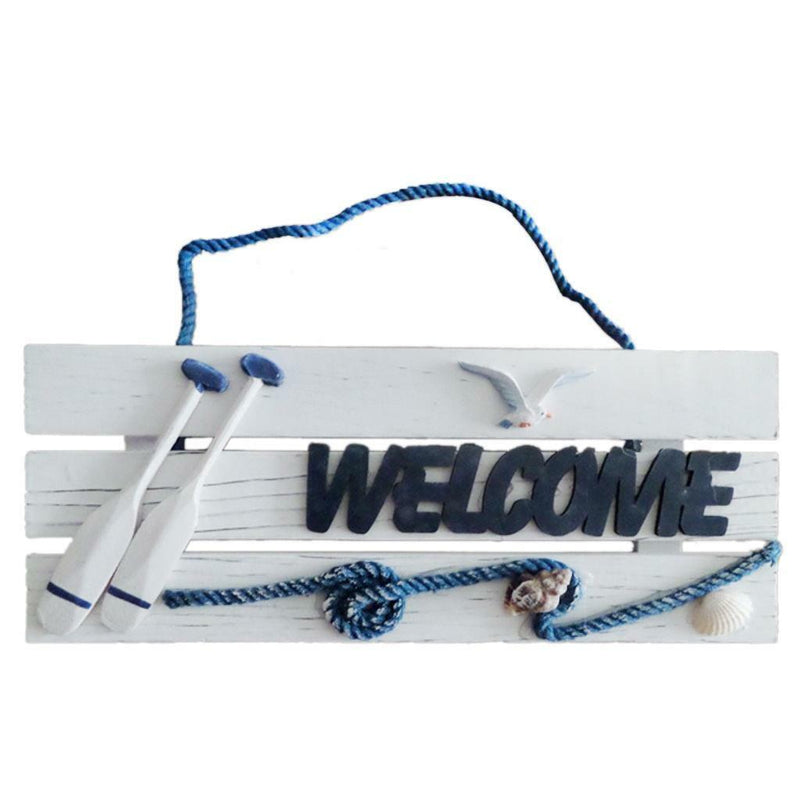 " Welcome" Wooden Sign Beach Ocean Nautical Seaside Theme Bar Shop Decor