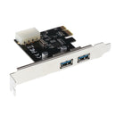Super Speed PCI-E to USB 3.0 2 Ports Expansion Card 4 Pin Power Connector