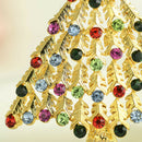 Fashion Cute Colorful Crystal Christmas Tree Brooch Pins Holiday Party Gifts