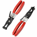 2 Pcs Wide Flat Band Hose Clamp Plier & Cross Slotted Jaw Pliers