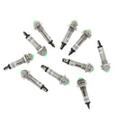 10pcs 8mm 24V Green LED Metal Indicator Light XD8-2
