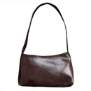 Simple Women Shoulder Bag Leather Totes Retro Travel Handbag (Dark Brown)