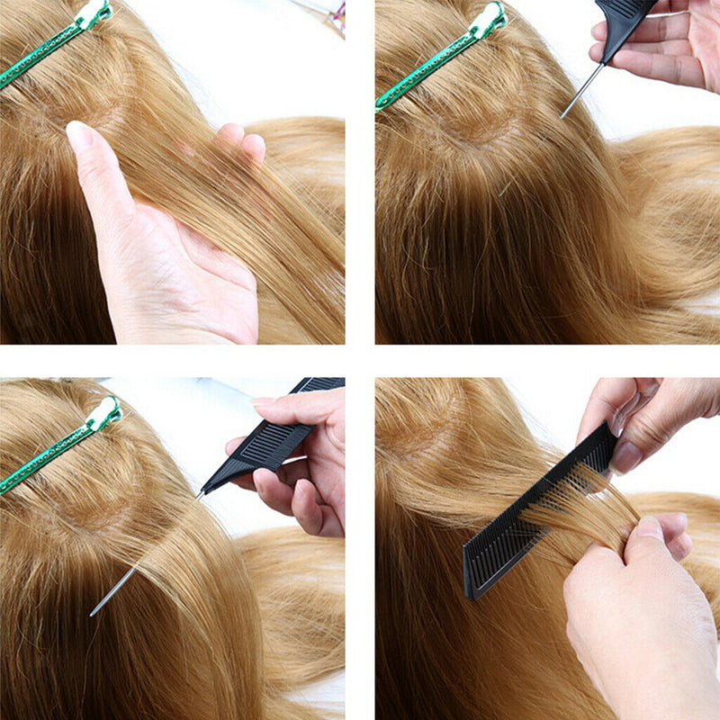 3x Highlighting Hair Combs Rat Tail Comb Anti Static Fine-tooth Heat Resistant