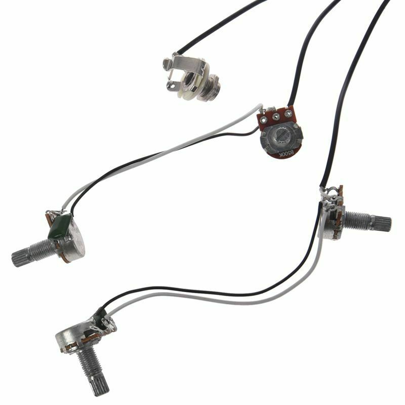 Electric Guitar Parts Wiring Harness 2V1T 500K Pots Tone 3 Way Toggle Switc