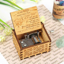 Retro Hand Cranked Music Box Wood Carved Kid Child Birthday Gift Home Decor