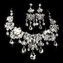 Luxurious Diamante Rhinestone Crystal Necklace Earring Set for Wedding Part A