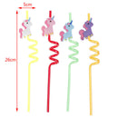 4pcs Disposable Unicorns Shape Hard Straws Birthday Decoration Tableware de ME