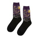 Men's Funny Colorful Patterned Middle Cut Crew Sports Casual Socks 2 Pairs